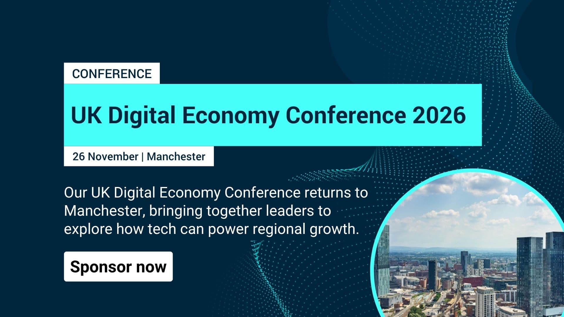 techUK UK Digital Economy Conference 2026 promotional banner, 26 November in Manchester